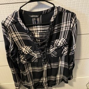 Express laced up blouse. Size medium